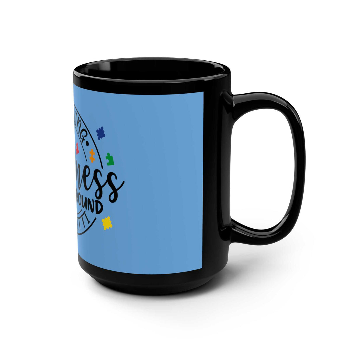 Throwing Kindness Black Mug 15oz