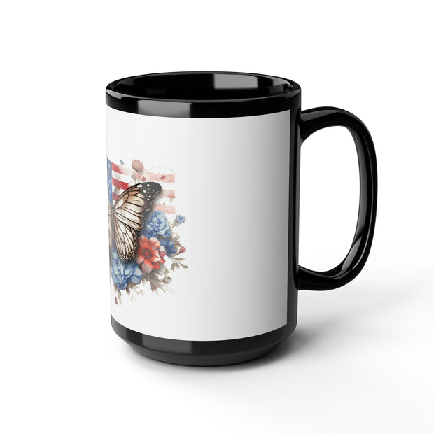 Butterfly Black Mug 15oz