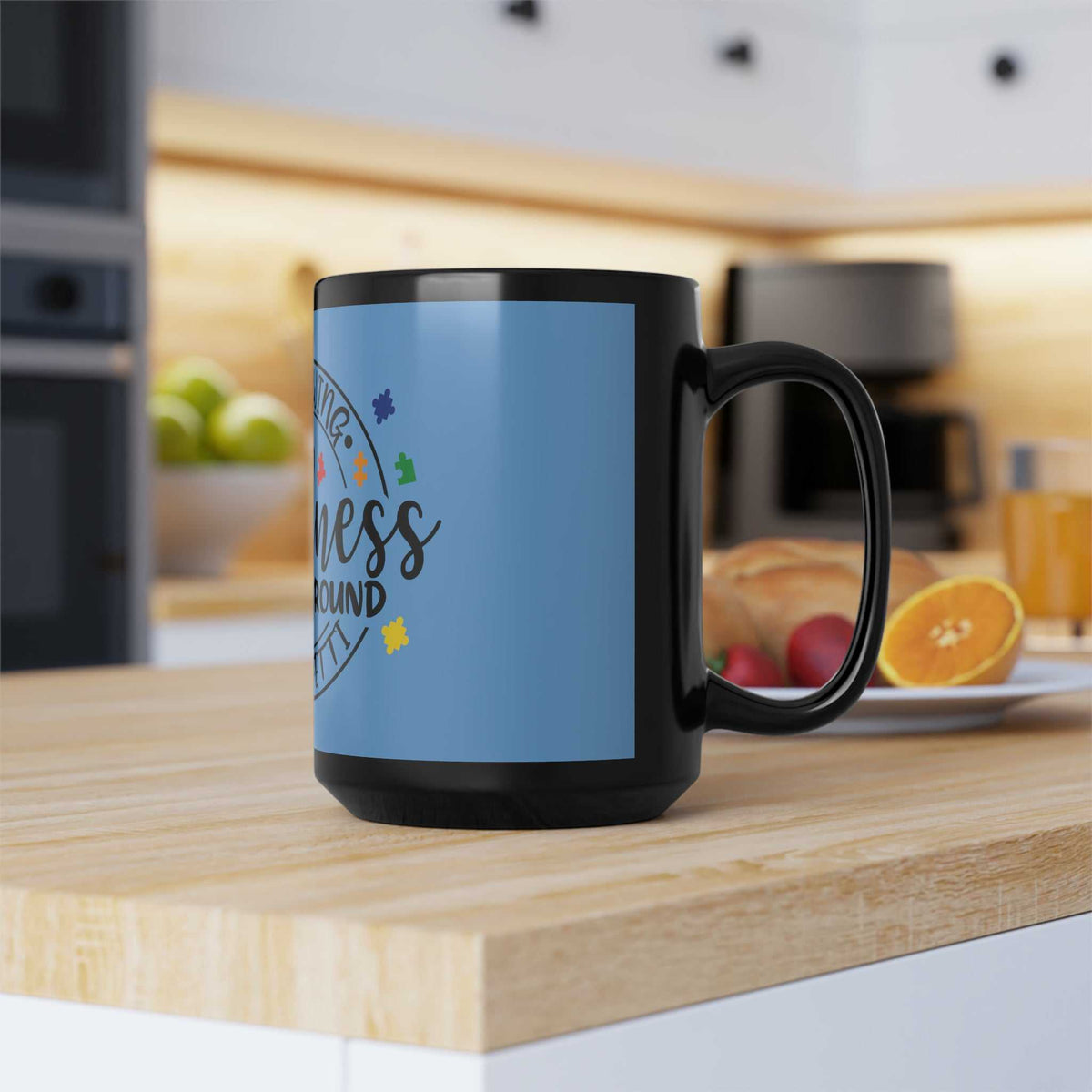 Throwing Kindness Black Mug 15oz