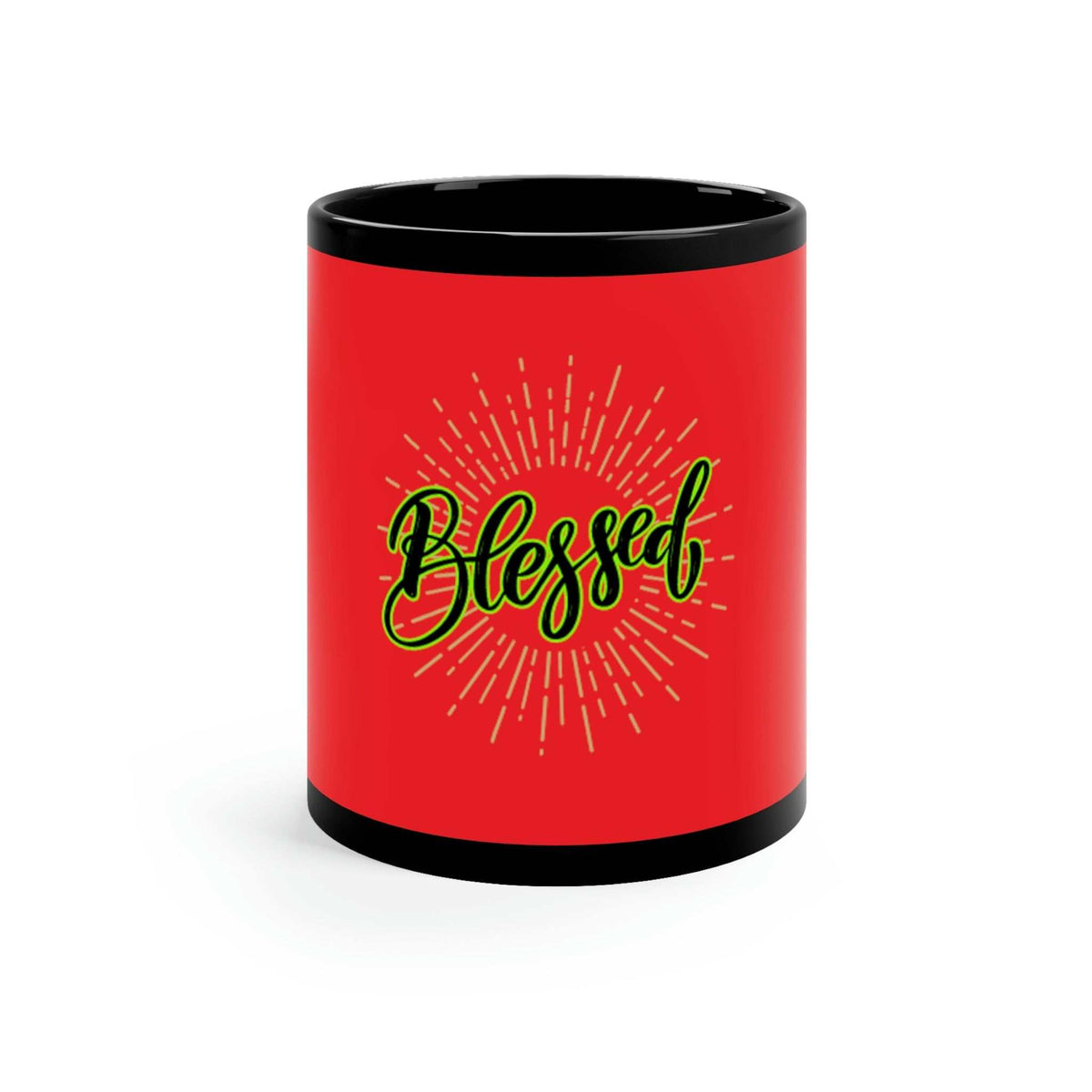 -11 oz Black Mug-Blessed