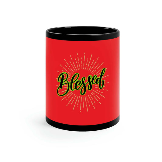 -11 oz Black Mug-Blessed