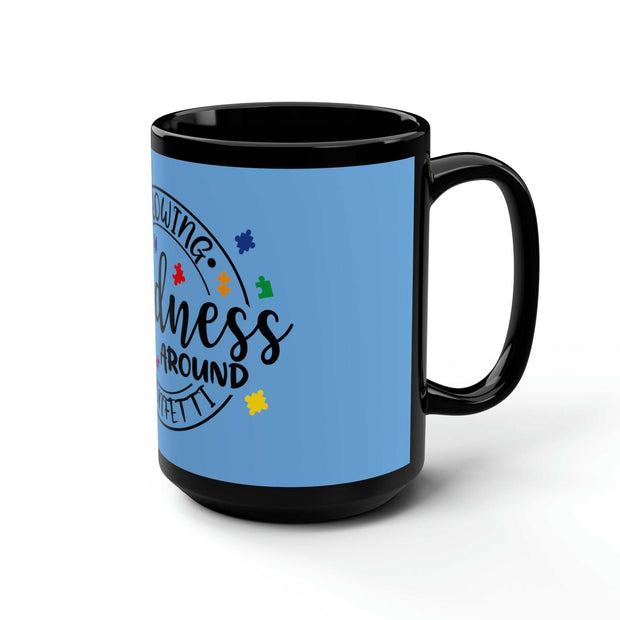 Throwing Kindness Black Mug 15oz