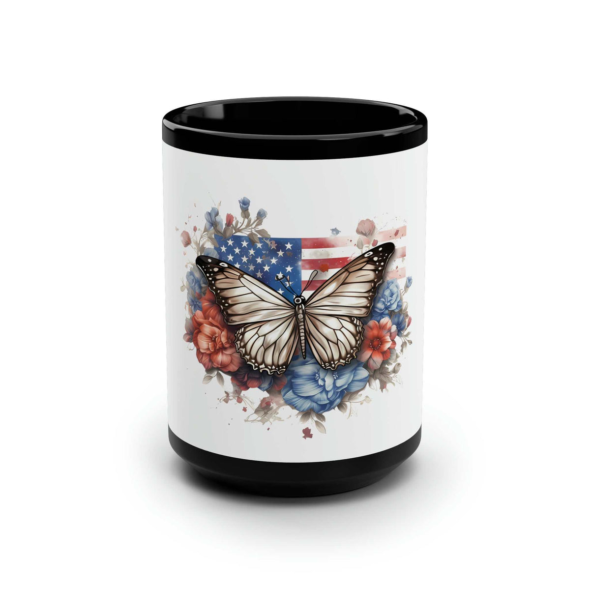 Butterfly Black Mug 15oz