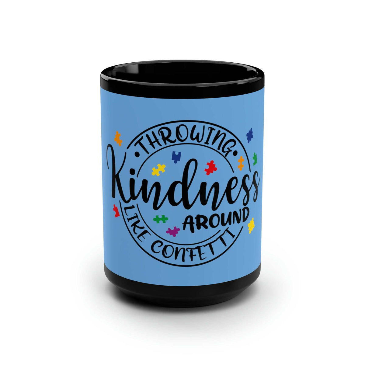 Throwing Kindness Black Mug 15oz