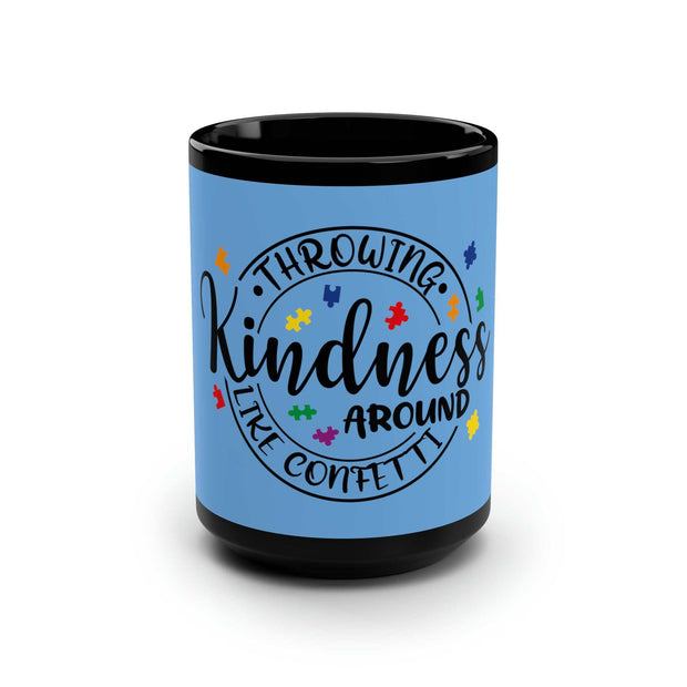 Throwing Kindness Black Mug 15oz